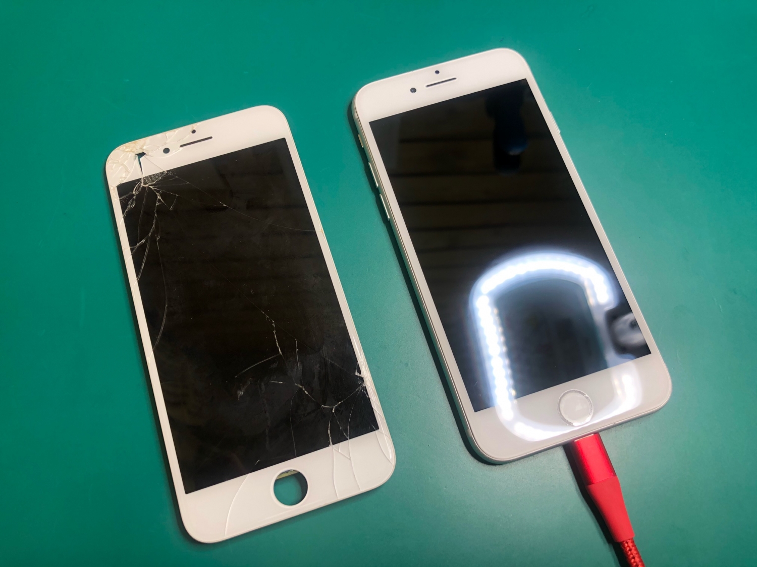 画面と液晶が破損してしまったiPhone7の修理をさせていただきました。
