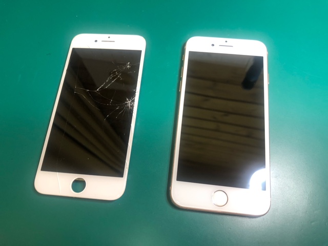 画面が割れてしまったiPhoneフロントパネル交換修理のご紹介です。