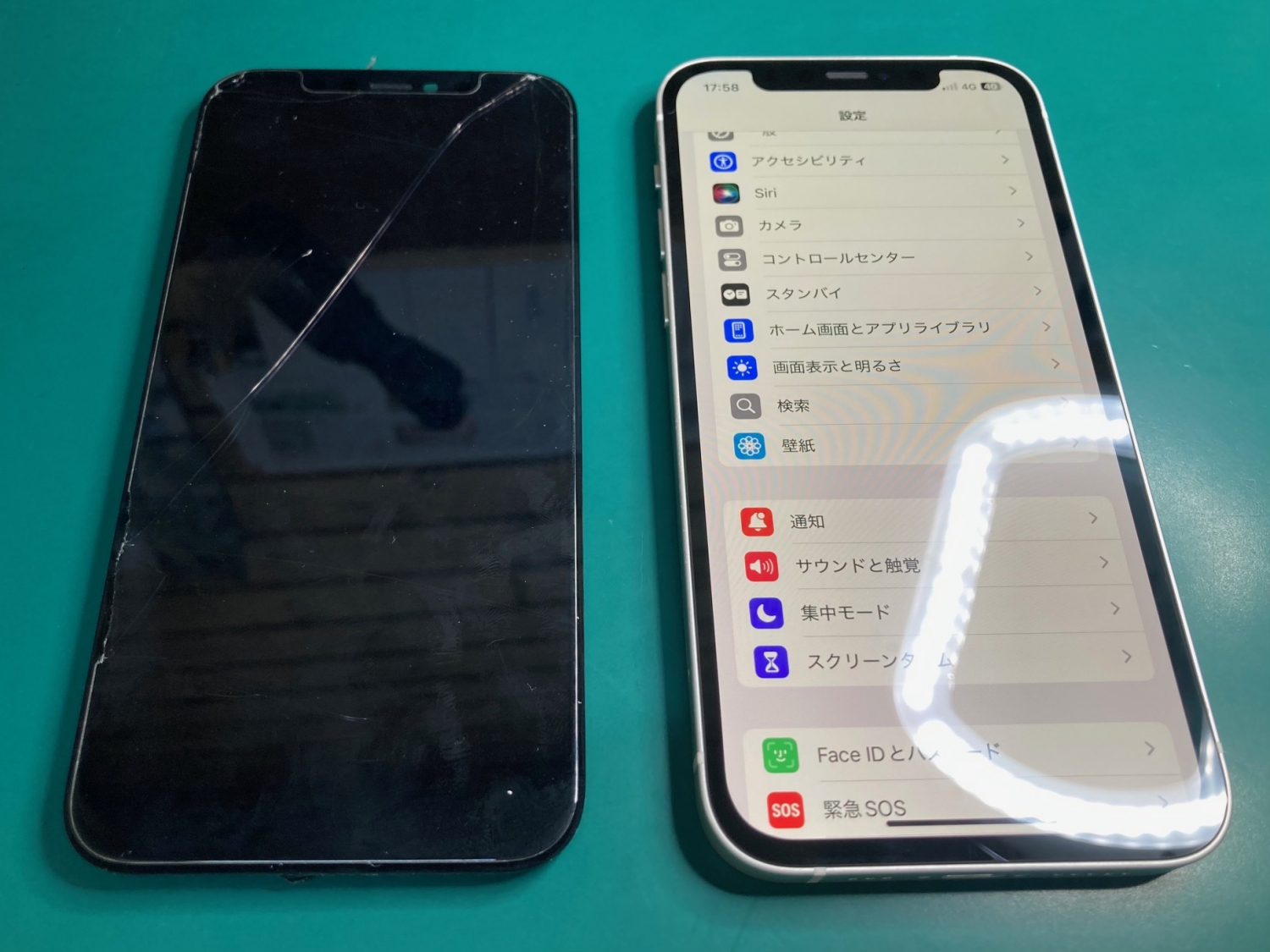 iPhone 12 【動作不良なし】 画面が真っ暗で操作できないiPhone 12、フロントパネル交換で直りまし