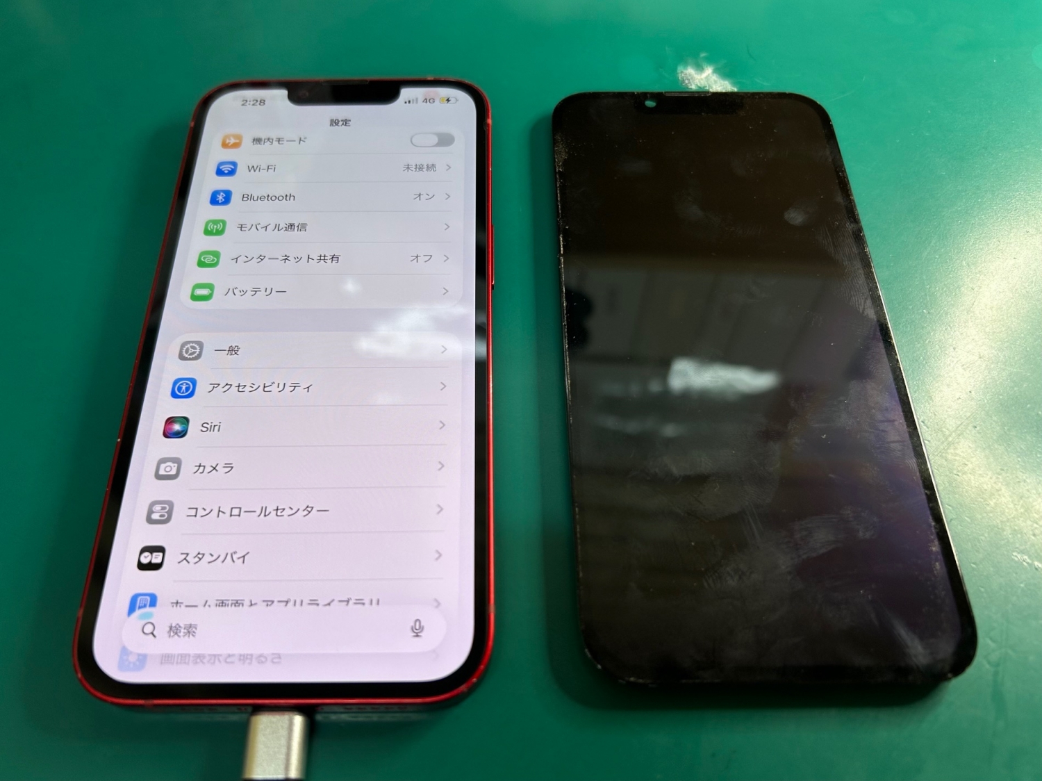 水没履歴のあるiPhone 13、徐々にタッチ不能に…有機EL画面交換で改善しました。