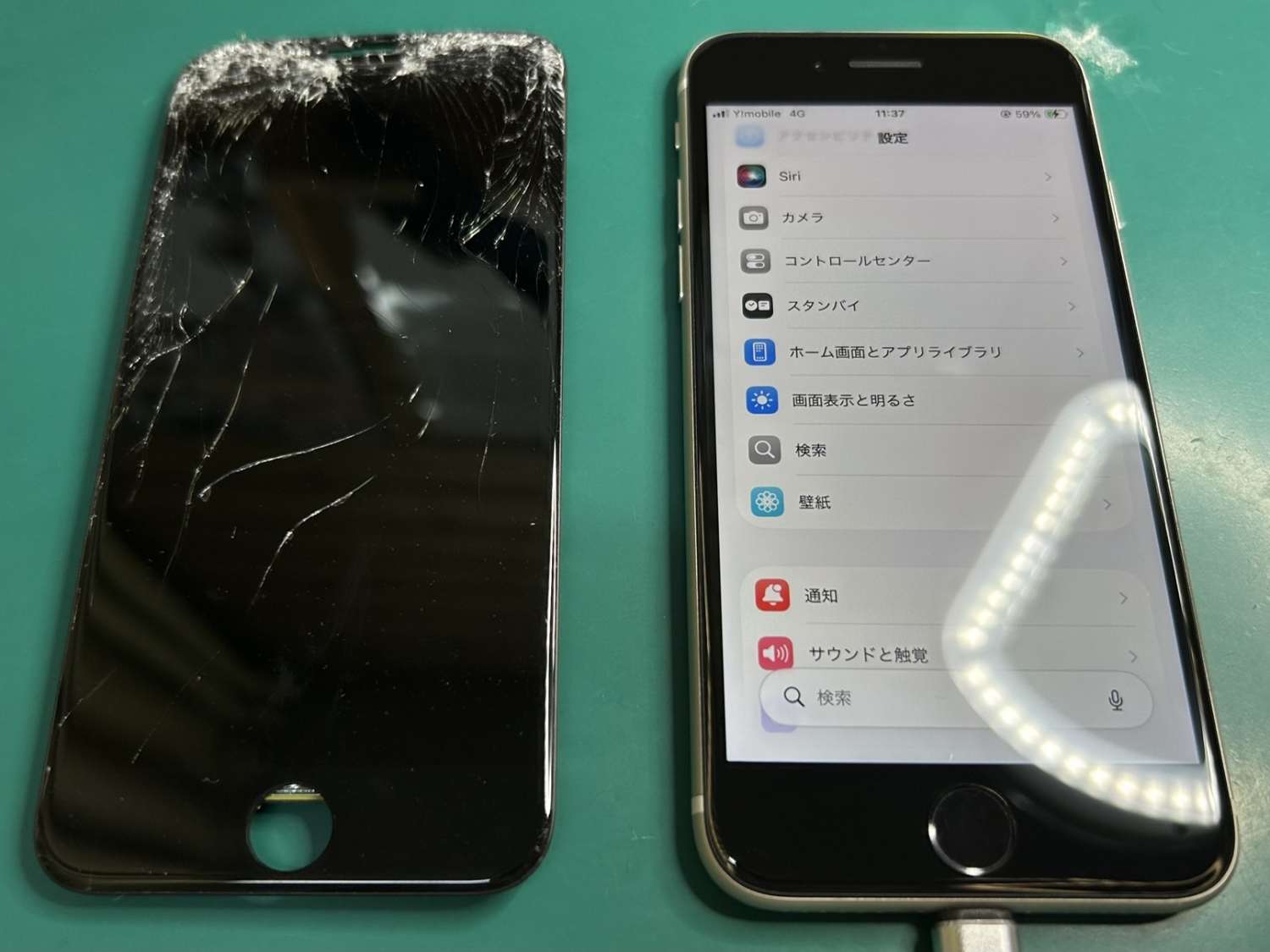 階段から落下したiPhone SE3、ガラス割れ・カメラ不良をご相談いただきました。