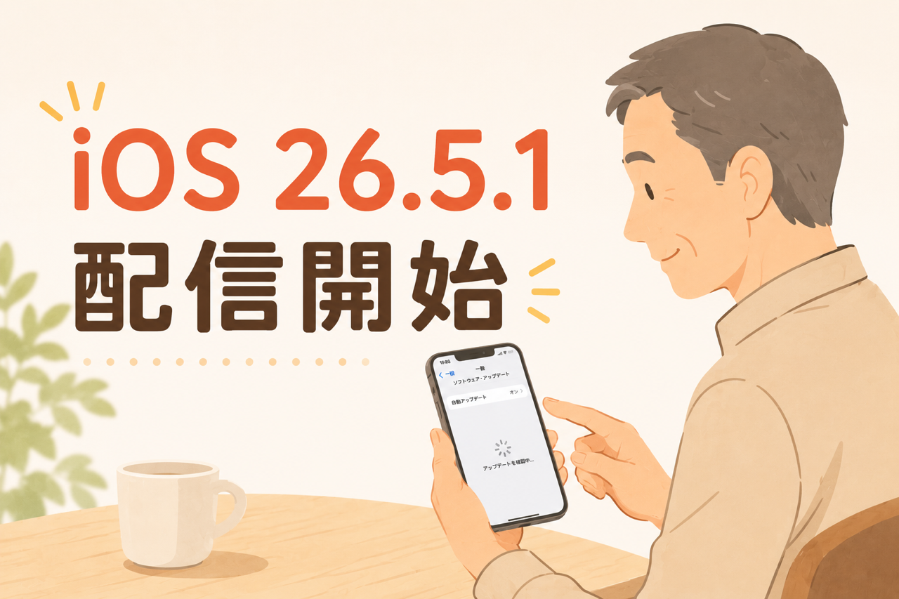 「iOS 26.5.1」配信開始！対象機種は、iPhone AirおよびiPhone 17シリーズです。