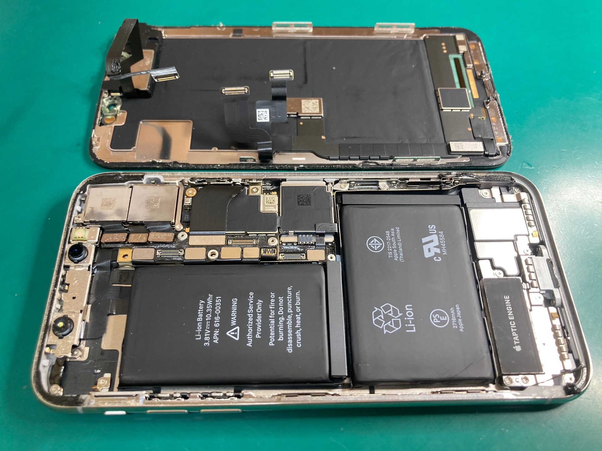 水洗い後にリンゴループが発生したiPhone水濡れ故障、データそのまま