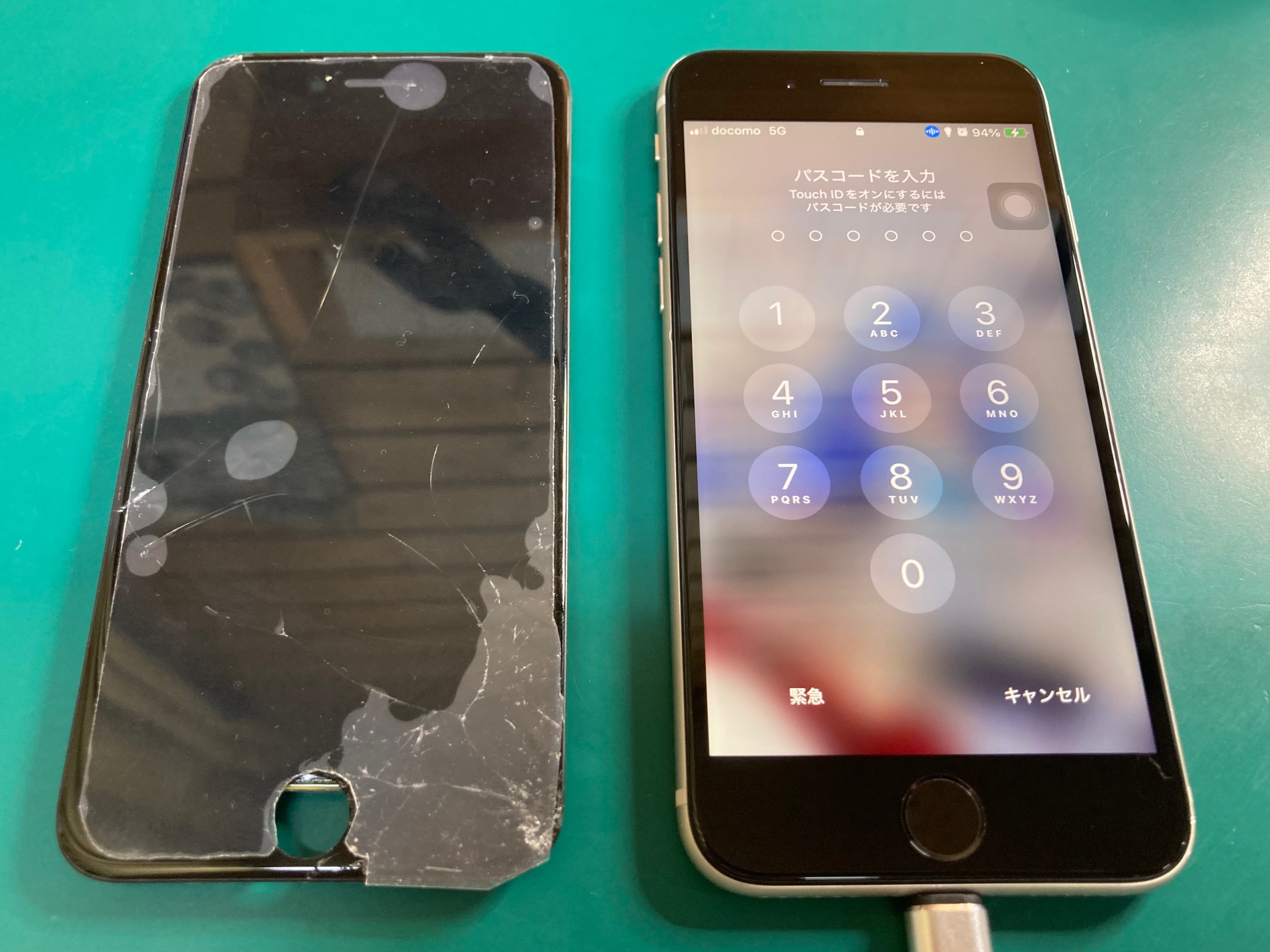 iPhone 20台 画面割れあり　ジャンク コンクリートに落としてiPhone画面割れ修理、学生割引10%オフ