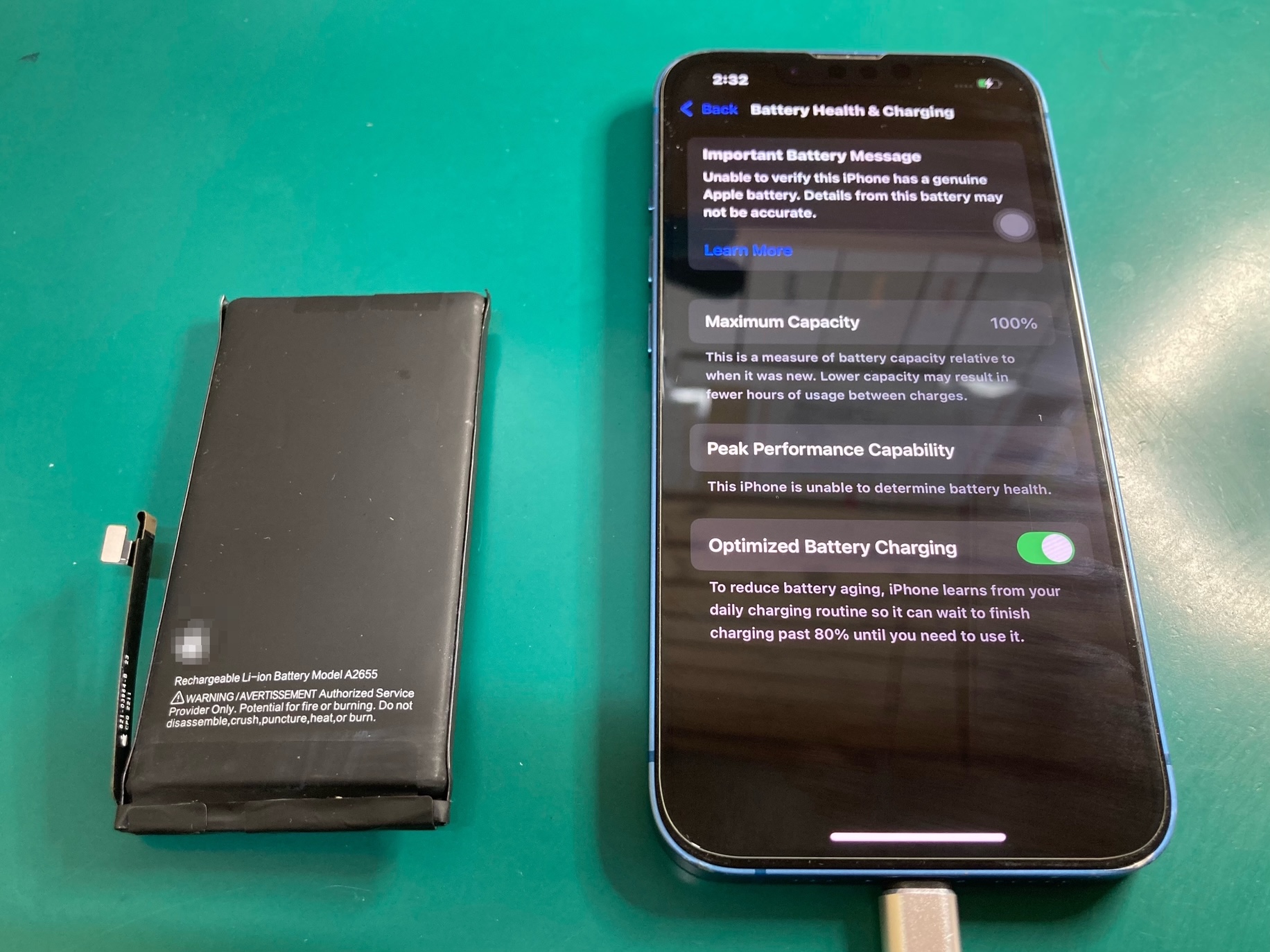 iPhone 13バッテリー膨張による画面浮き・起動不良のご相談をいただき
