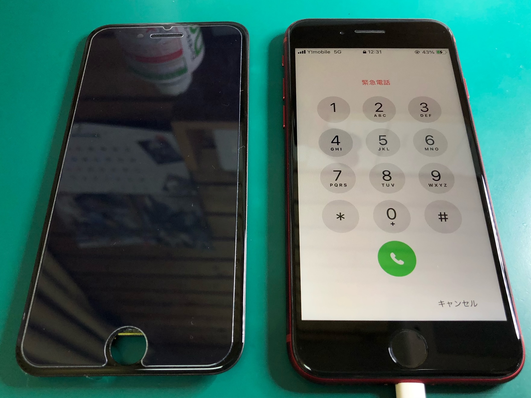 iPhone ブラック 画面傷あり 画面が傷だらけになってしまったiPhoneXSの画面交換修理承りまし