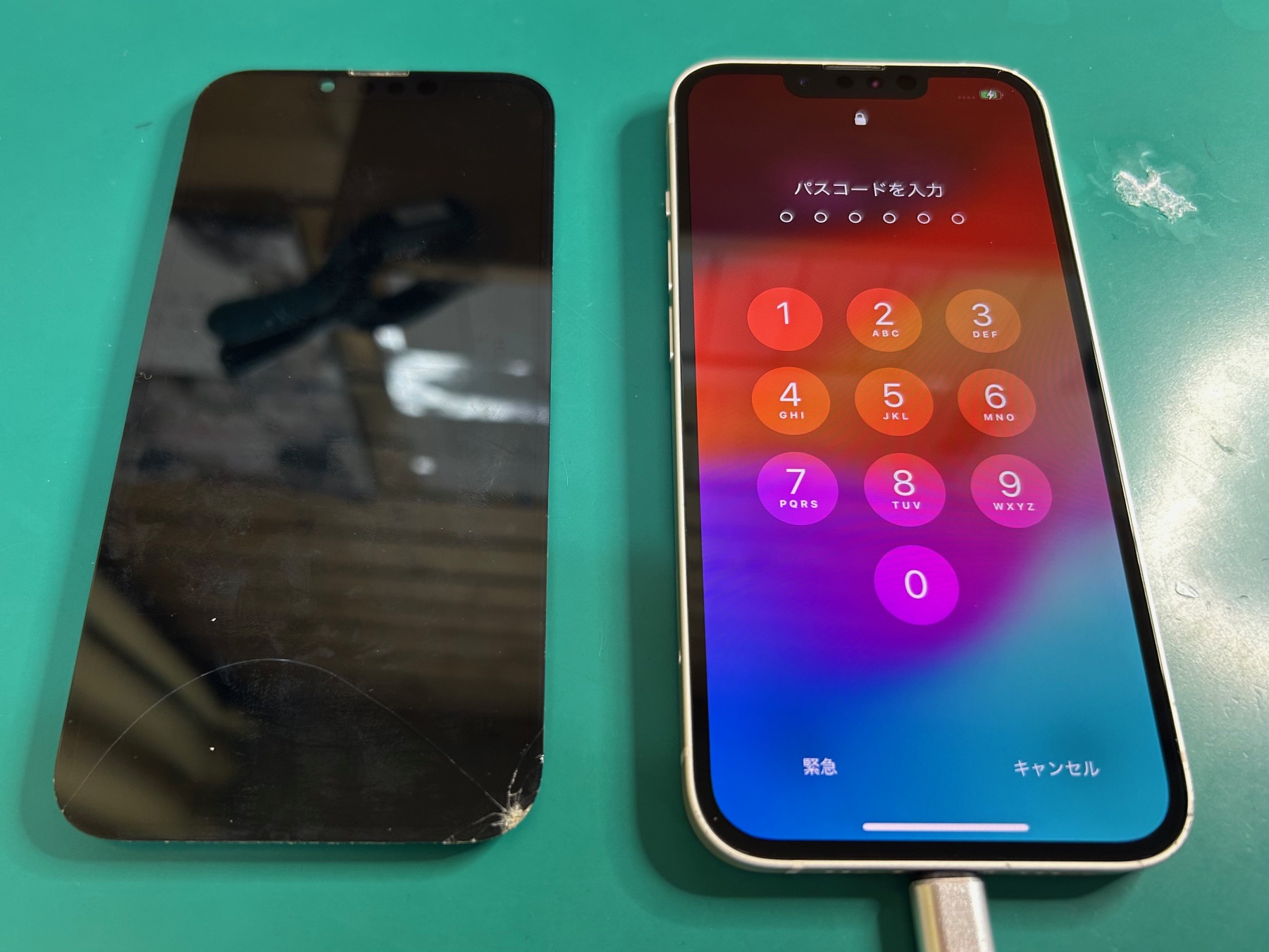 バイブのガタガタ音＋画面割れのiPhone 13、快適にお使いいただける